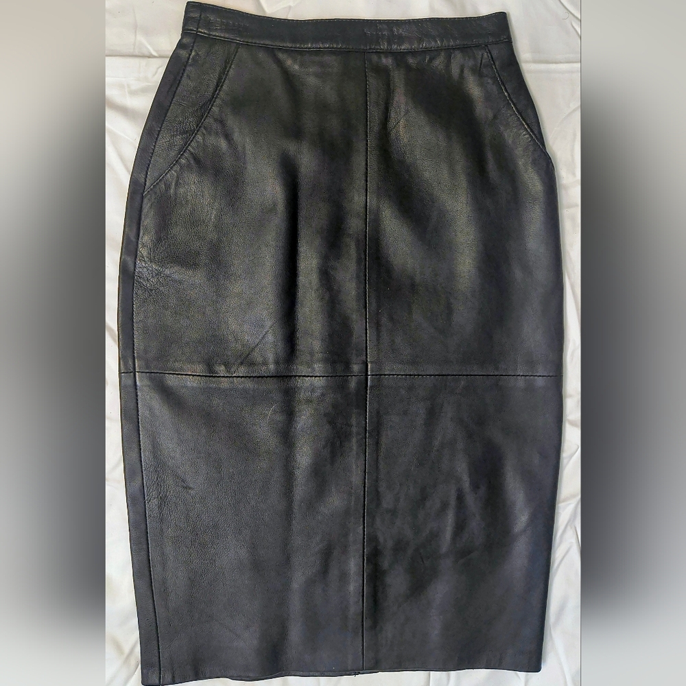 VINTAGE Leather Skirt